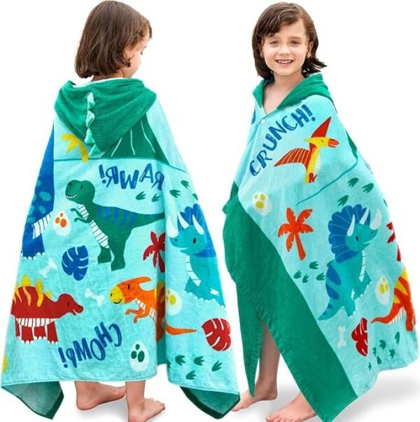 Joiedomi Dinosaur Hooded Towels for Kids