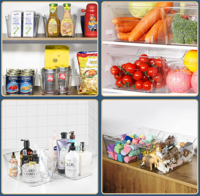 Tiawudi 12 Pack Plastic Storage Bins